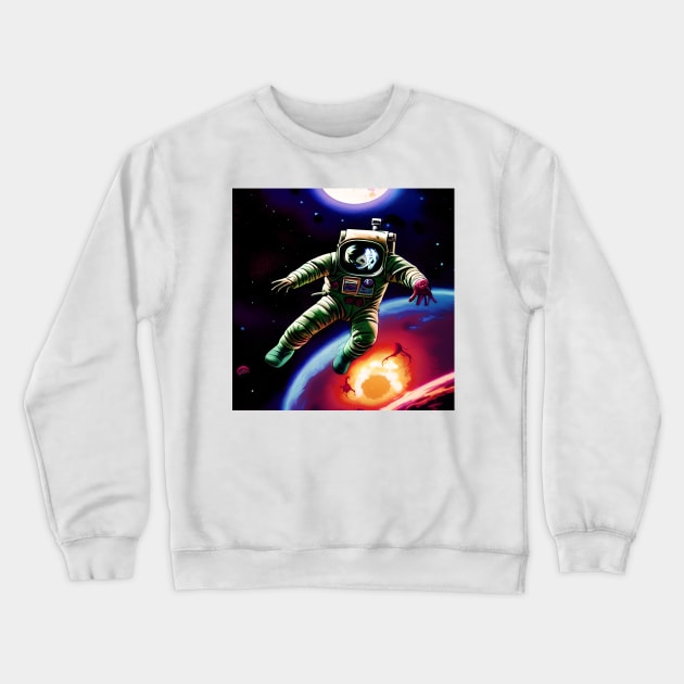 Zombie Astronaut Lost in Space Crewneck Sweatshirt by Mihadom